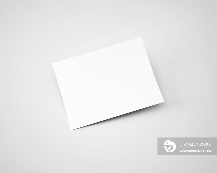 A4 landscape Horizontal Flyer White Blank Mockup