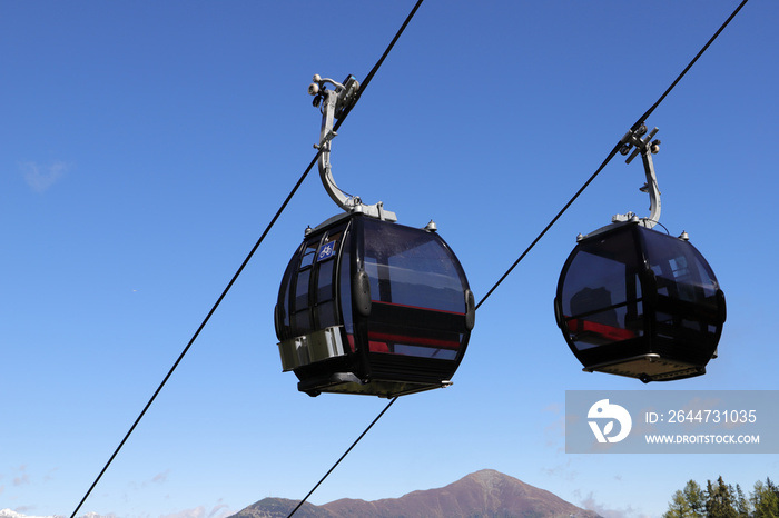 a gondola of the mountain railway in tyrol