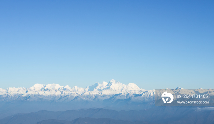 Mountain range panorama snow mountains Himalayan landscape