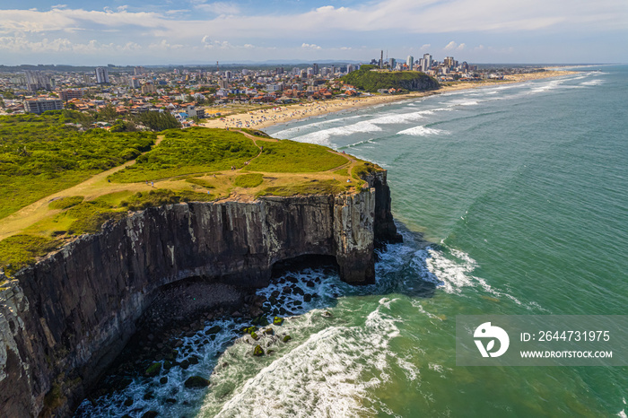 Aerial view of Torres, Rio Grande do Sul, Brazil. Coast city in south of Brazil.