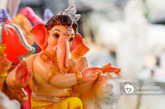 Colorful Lord Ganesha statue or sculpture for lord ganesha festival.