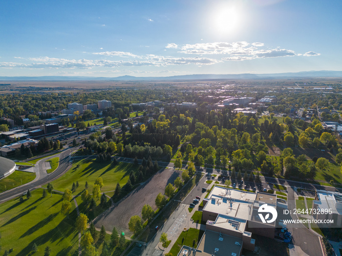 Aerial View of Laramie over University of Wyoming College Campus