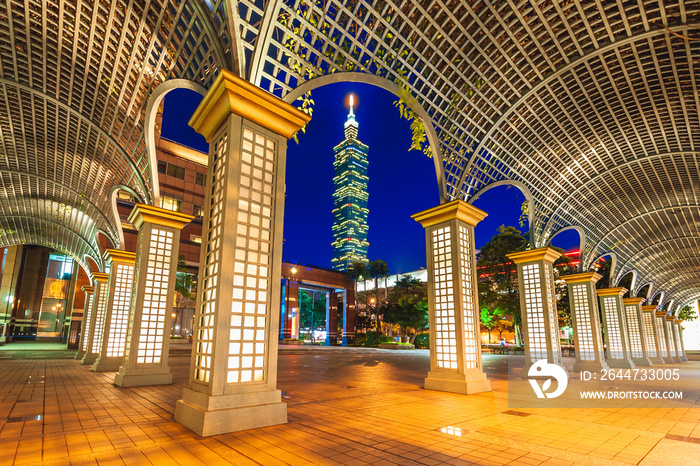 night view of taipei city, taiwan