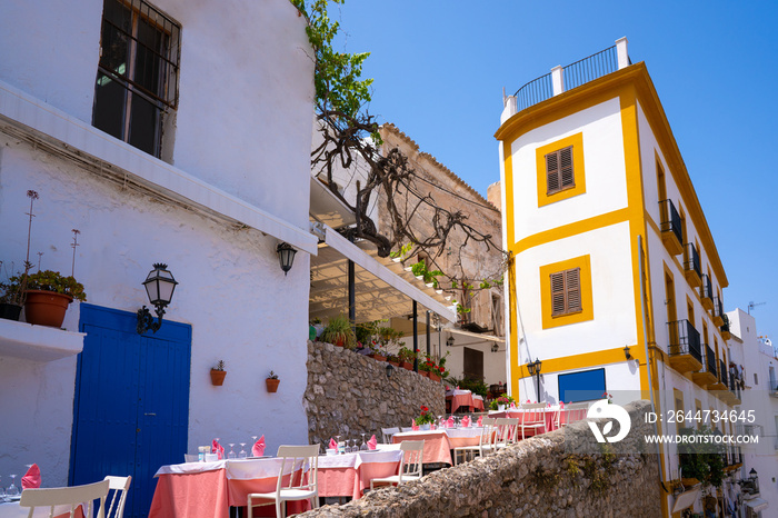 Ibiza Eivissa downtown Dalt Vila facades