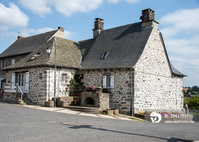 beautiful traditional  stone house in the French Village of Cantoin , Aveyron .