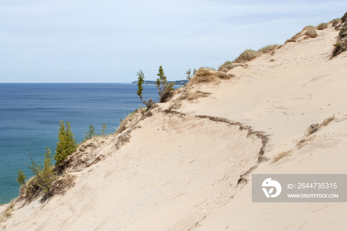 Picturesque landscape and pristine dunes at Lake Michigan