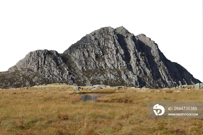 Snowdonia tryfan mountain isolated with transparent background