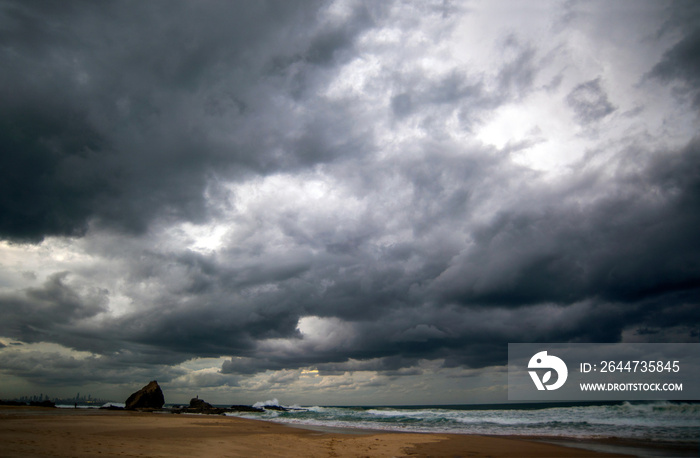 Storm on the Gold Coast beach