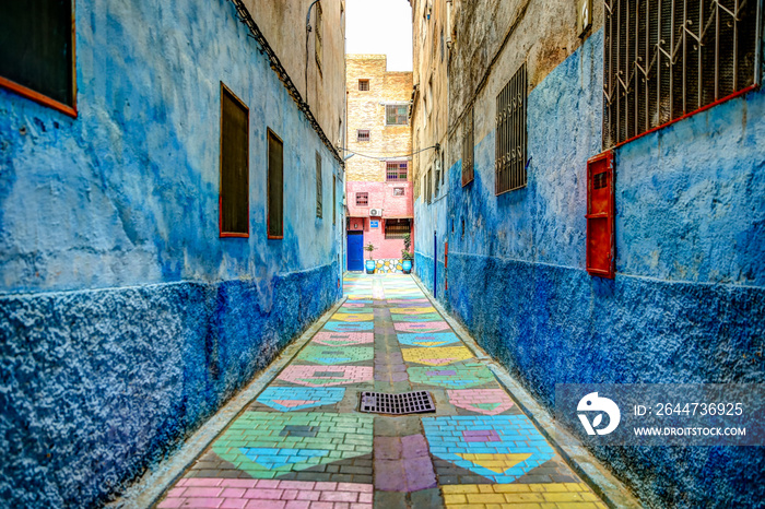 Colourful streets and cityscapes of Fez Morocco