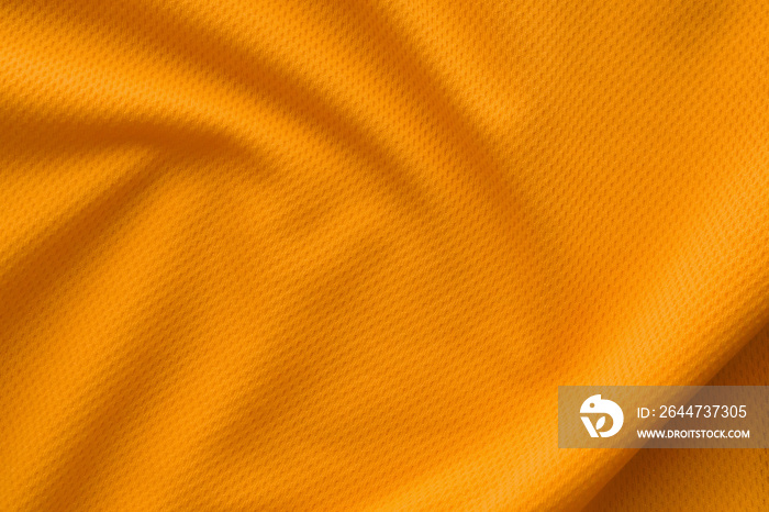 Orange color sports clothing fabric jersey football shirt texture top view