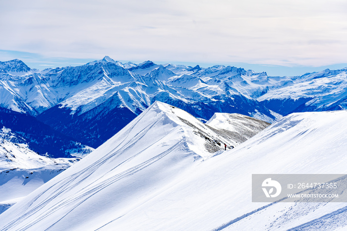 snow covered mountains