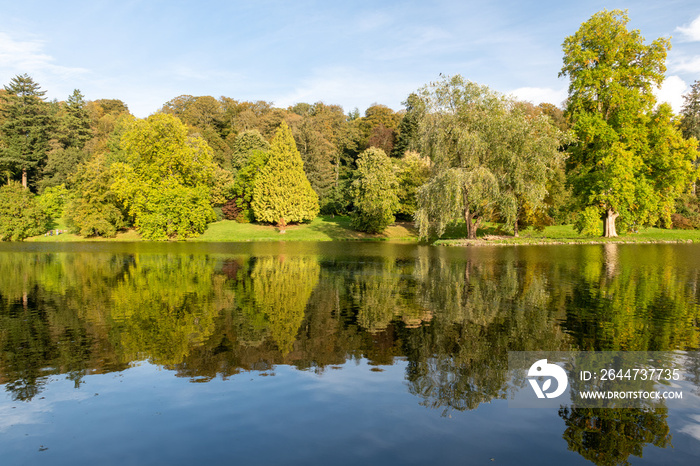 Autumn colours at Stourhead gardens in Wiltshire