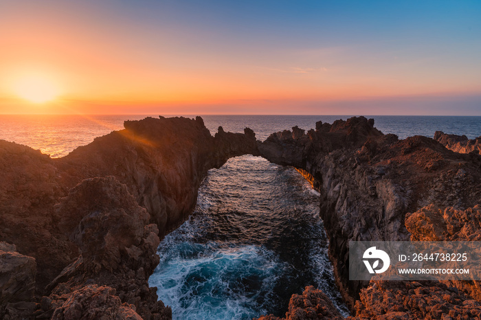 Tosca Arch. volcanic formation in the Dehesa. El Hierro Island. Santa Cruz de Tenerife. Spain