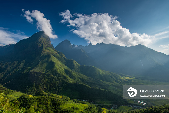 The summit beautiful landscape of Fan Si Pan or Phan Xi Pang mou