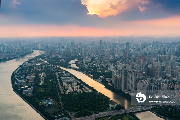 俯瞰广州城市全景