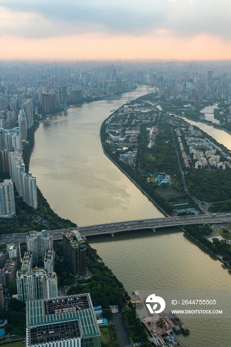 俯瞰广州城市全景