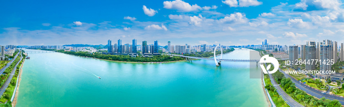 Urban environment of Baisha bridge in Liuzhou, Guangxi, China