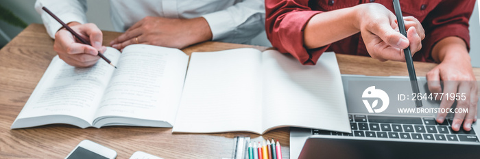 University students meeting for research  in college Strategy Business education