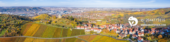 Stuttgart Grabkapelle grave chapel Württemberg Rotenberg vineyard aerial photo view travel in Germany
