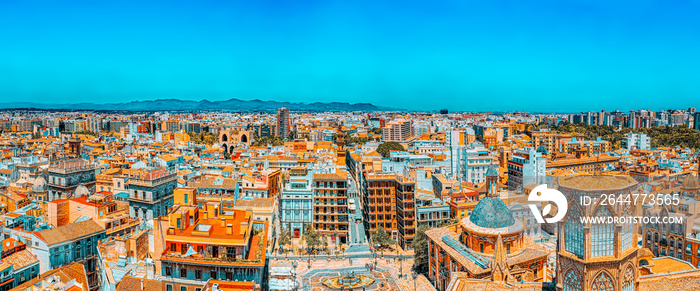 Panoramic view  of Valencia, is the capital of the autonomous co