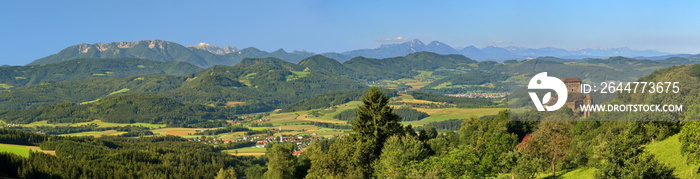 Unterkärntner Landschaft mit der Burg Stein / Lavanttal / Kärnten / Österreich