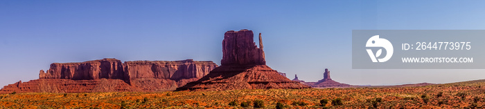 Monument Valley in the Rays of the Rising Sun