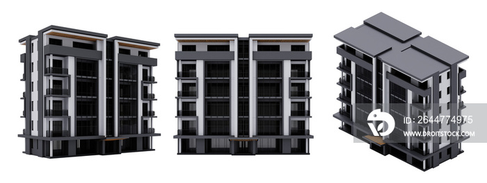 3d Hotel Building isolated