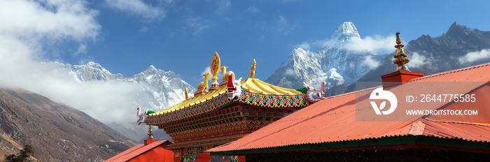 Tengboche monastery, Everest, Lhotse, Ama Dablam