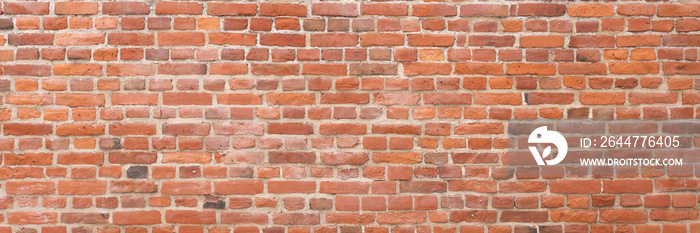 Red brick wall panoramic texture background