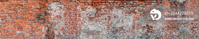 large seamless texture of a brick wall with cracks and defects