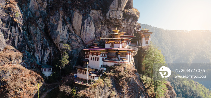 panoramic view of the Tiger’s Nest temple in Paro, Bhutan