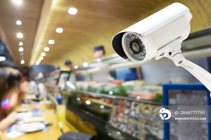 Security CCTV camera or surveillance system in japanese restaura