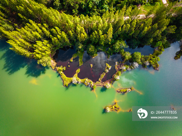 Aerial view of Liwong Lake in Songkhla, Thailand