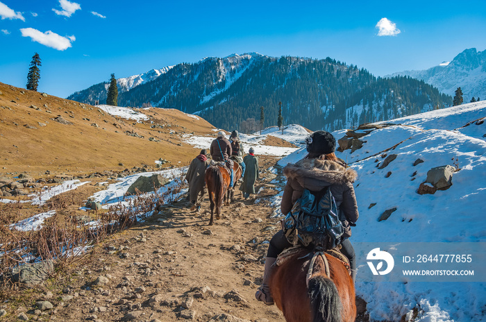 Thajiwas Glacier, Sonamarg, Jammu and Kashmir, India. Sonamarg is one of the beautiful tourist spots of Jammu and Kashmir.