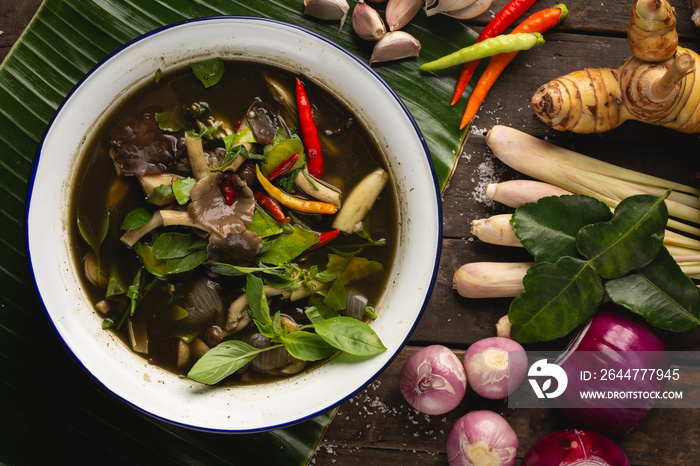 [Thai Esan food] Straw Mushroom Curry, Thai Esan local food, Thailand