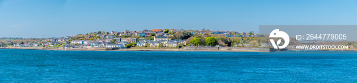 A panorama view towards the Neyland across the Haven from Pembroke Dock, Pembrokeshire, South Wales on a sunny day