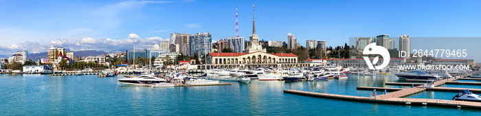 Sochi Marine Station and the yacht pier.