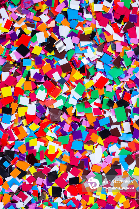 Colorful,paper confetti background,vertical image and flat layout