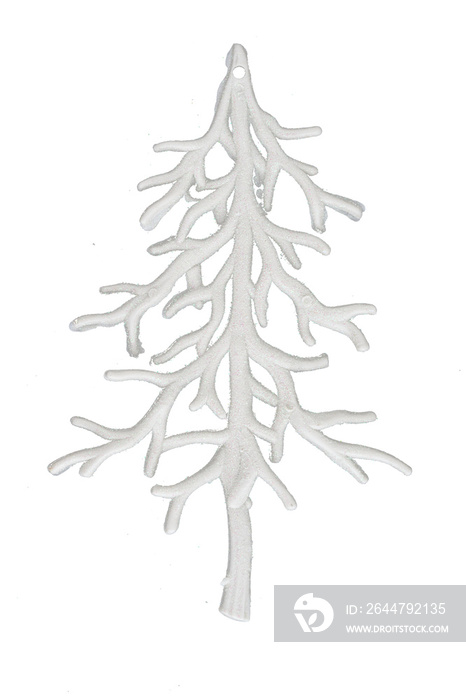 Glittery white bare tree shape ornament