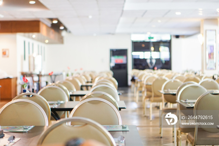 Dining table in restaurant interior