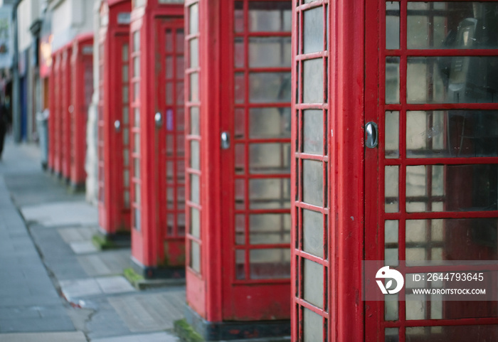 Typical red phone cabins in Blackpool