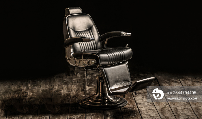 Barber shop chair. Barbershop armchair, modern hairdresser and hair salon, barber shop for men. Styl