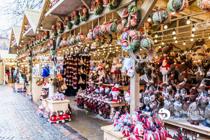 Christmas Market near Town Hall on Albert Square in Manchester