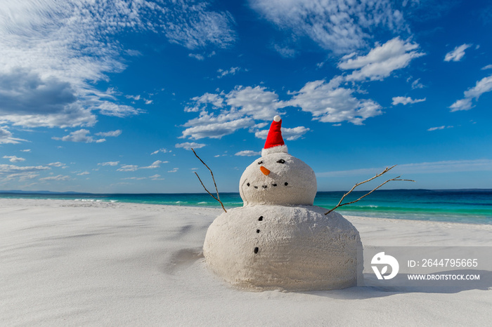 Australian Christmas Sandman on a beautiful white sand beach