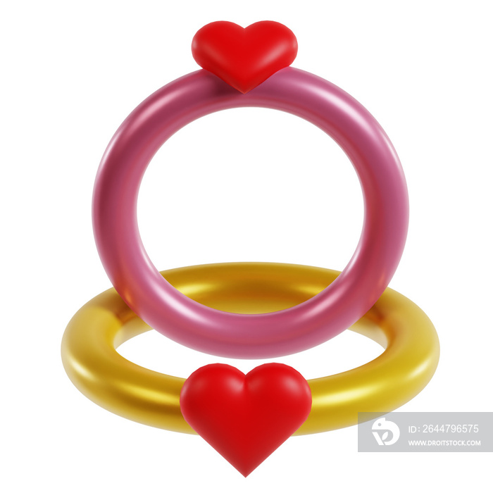 3d couple ring valentine icon