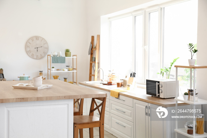 Modern interior of comfortable kitchen