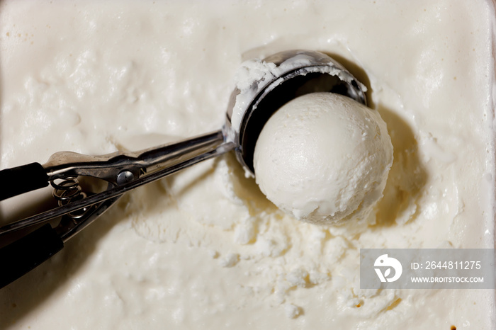 Ice cream scoop in a spoon