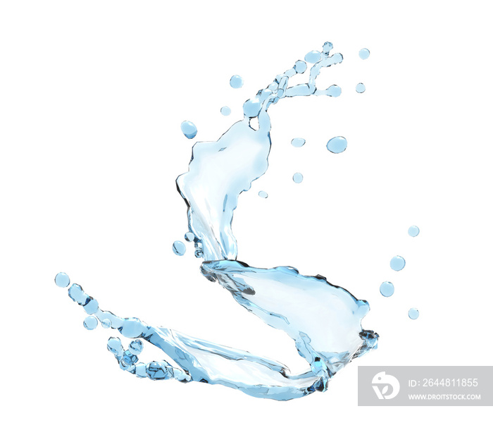 blue water splash isolated