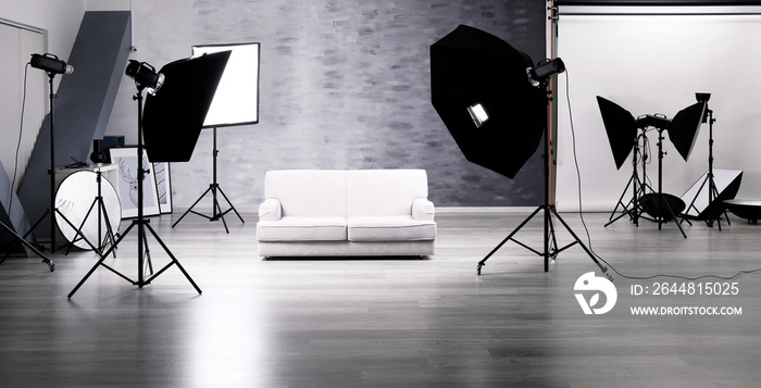 Photo studio with lightning equipment