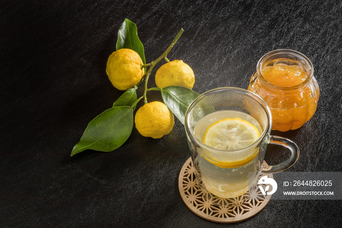ゆず茶　ハーブティー　Herbal tea of ​​citrus in Japan